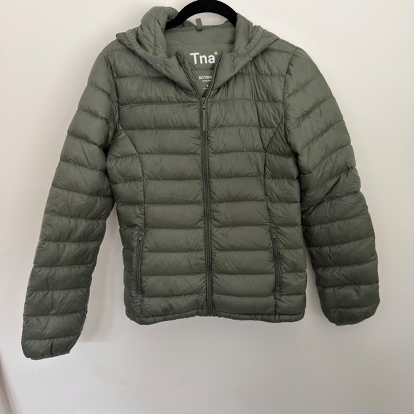 TNA Jackets & Blazers - Tna Botanie Packable Puffer Jacket Sage Green Hooded Lightweight Quilted Small
